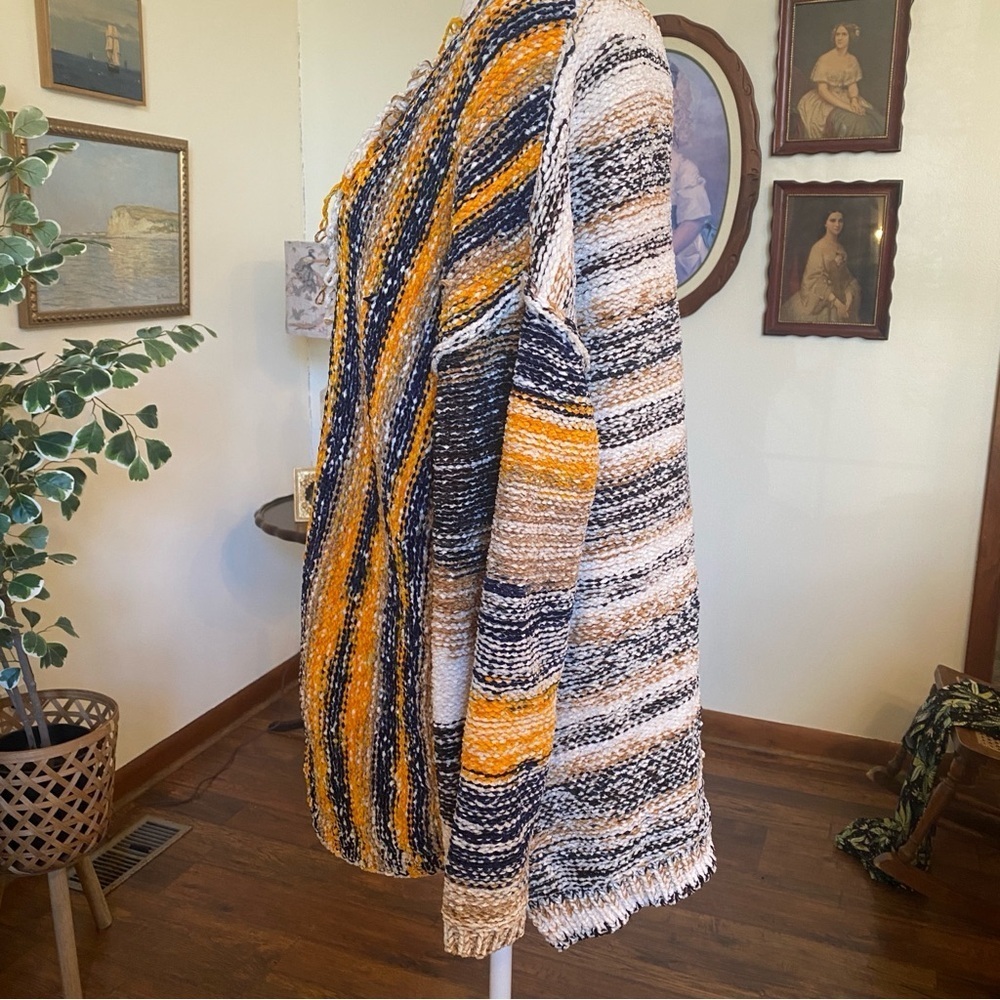 POL Multicolor Textured Bouclé Knit Sweater Large Boho Oversized Fall Pullover - Picture 4 of 7